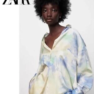 Zara Tie-Dye Button-Up Shirt